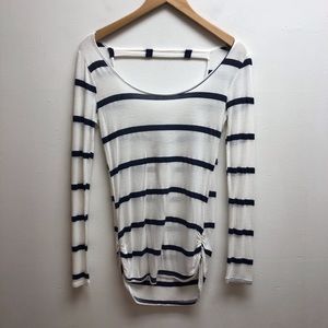 Charlotte Russe white & navy striped top